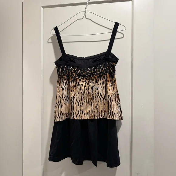 Rose Marie Reid Bathing Suit Swimwear Green Black Animal Print Size M - Picture 2 of 6